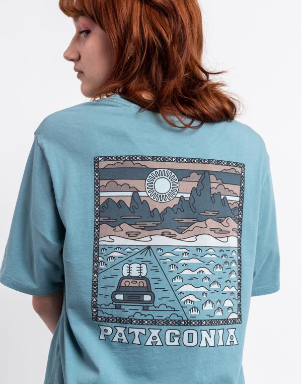 Tričko Patagonia Summit Road Organic T-Shirt Upwell Blue