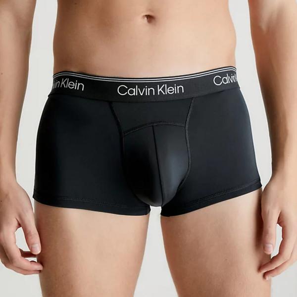 Calvin Klein Athletic Microfiber Low Rise Trunk 2-Pack Black/ Grey Sky