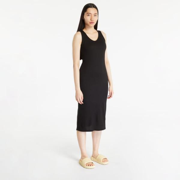 Šaty Urban Classics Ladies Midi Sleeveless Rib Dress Black L