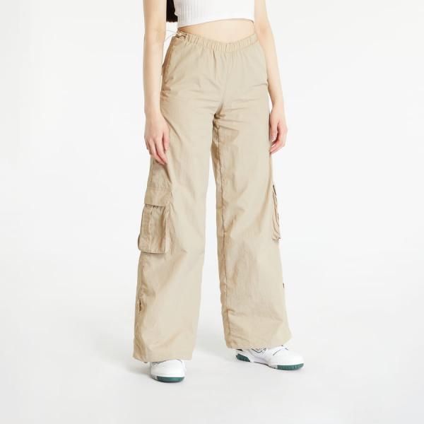 Kalhoty Urban Classics Ladies Wide Crinkle Nylon Cargo Pants Concrete XS