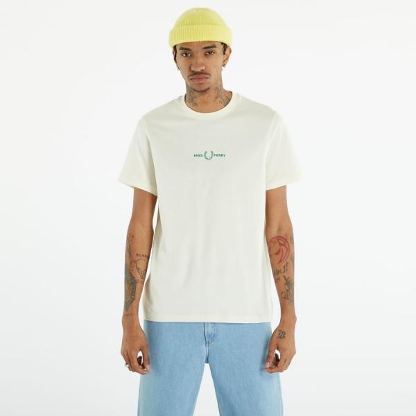 Tričko s krátkým rukávem FRED PERRY Embroidered T-Shirt Ecru