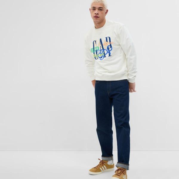 Mikina GAP J - Mix Logo Crew New Off White S