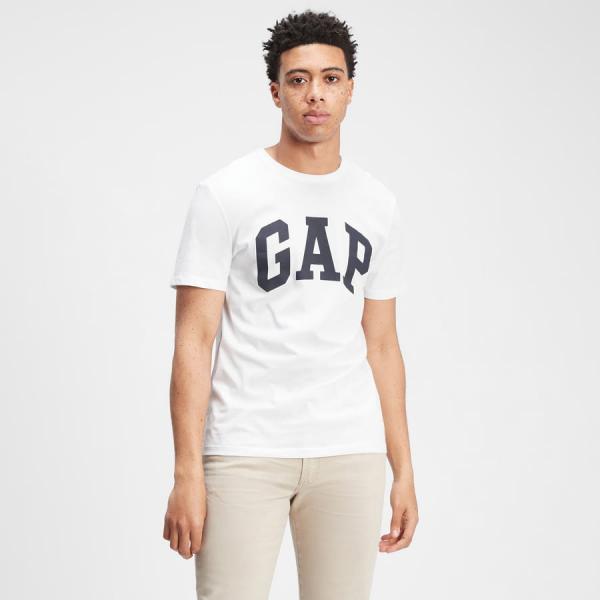 Tričko GAP V-Basic Logo Tee White V2 Global S