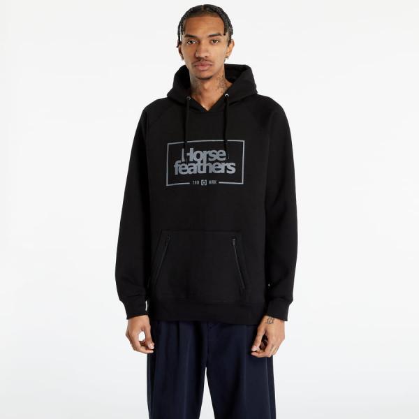 Mikina Horsefeathers Label Sweatshirt Black