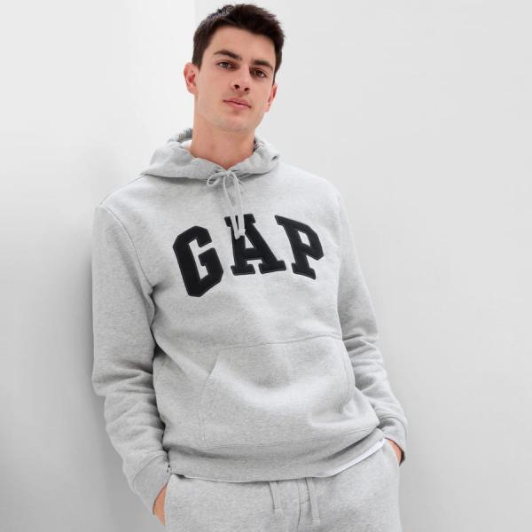 Mikina GAP Fleece Gap Arch Light Heather Grey S