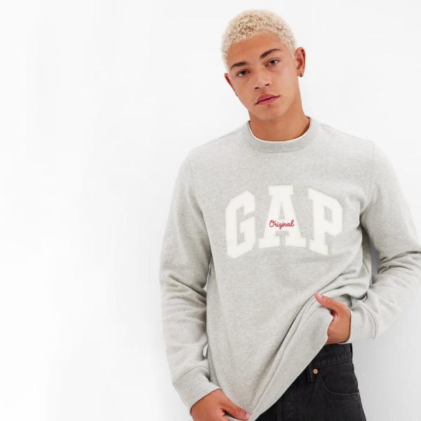 Mikina GAP Gap Original Arch Crew Light Heather Grey M
