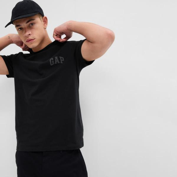 Tričko GAP V-Intx Logo Remix Tee True Black M