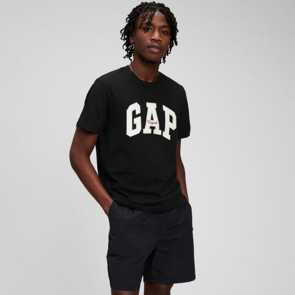 Tričko GAP V-Logo Orig Arch True Black M