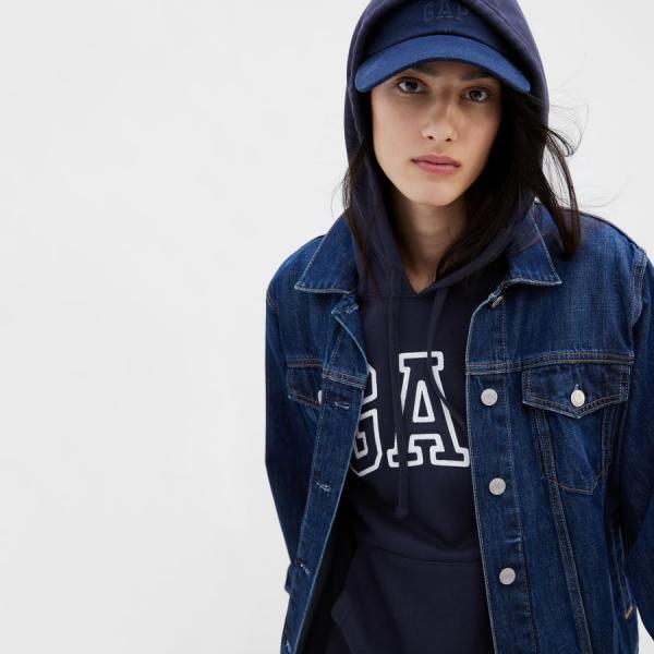 Mikina GAP V-Gap Heritage Pullover Hoodie Navy Uniform S