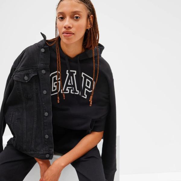 Mikina GAP V-Gap Heritage Pullover Hoodie True Black XL