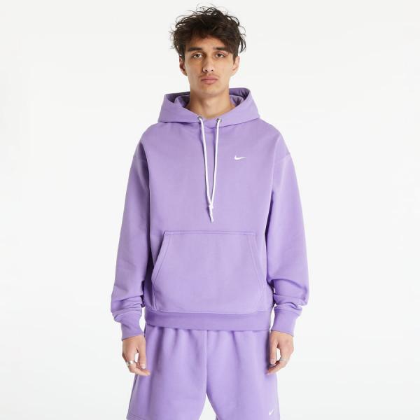 Nike Solo Swoosh Men's French Terry Pullover Hoodie Space Purple/ White