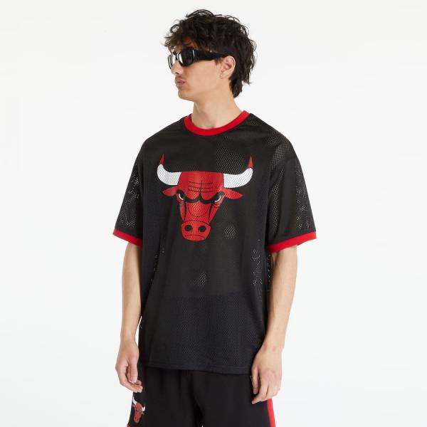 New Era Chicago Bulls NBA Team Logo Mesh Oversized T-Shirt Black/ Front Door Red