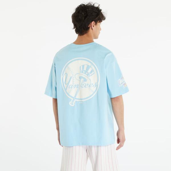 Tričko s krátkým rukávem New Era New York Yankees MLB Oversized T-Shirt UNISEX Citrus Blue/ Off White