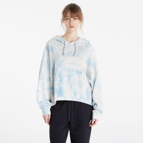 Mikina Nike NSW Wash Over-Oversized Jersey Hoodie Worn Blue/ White L