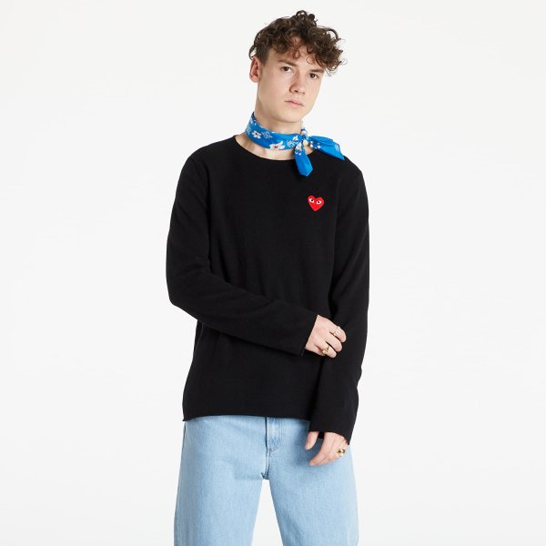 Mikina Comme des Garçons PLAY Red Heart Crewneck Jumper Black S