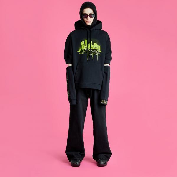 Mikina RAF SIMONS Hoodie With Seperate Sleeves Echodomer Black M