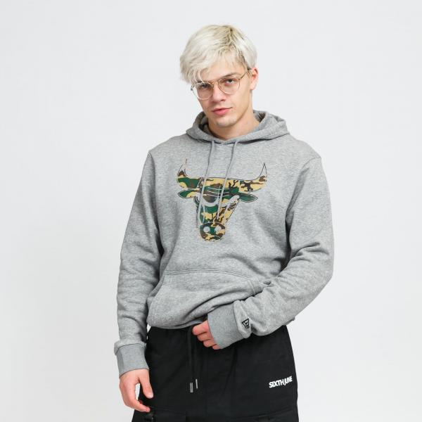 New Era NBA Infill Team Logo Hoody Bulls Melange Gray