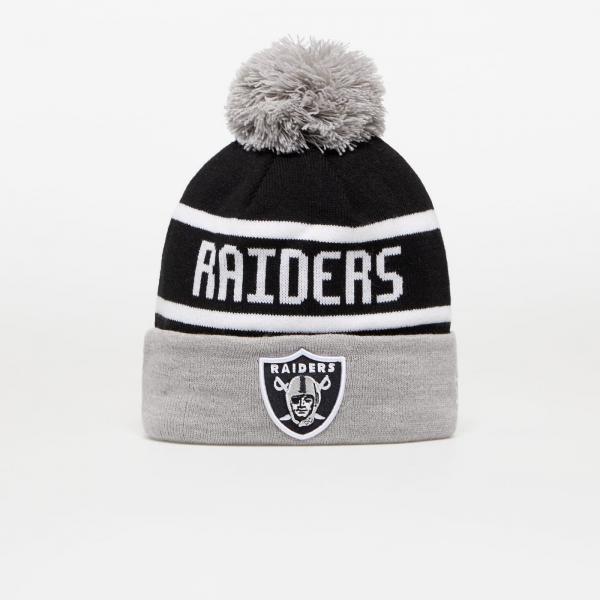 New Era Las Vegas Raiders NFL Cuffed Sideline Bobble Beanie Hat Black