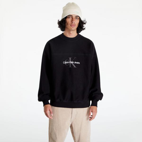 Calvin Klein Monologo Textured Crewneck Black