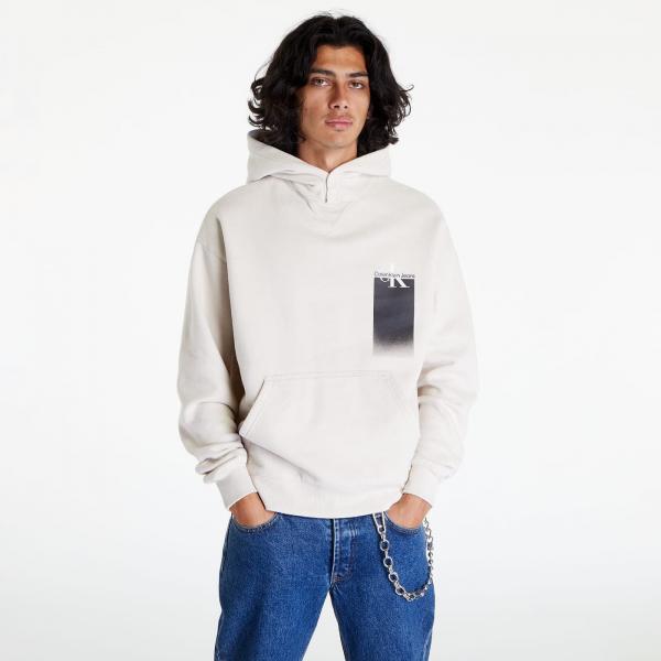 Calvin Klein Relaxed Colour Block Hoodie Black/ Coral Orange