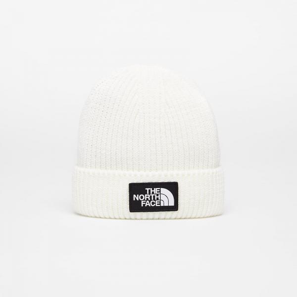 The North Face Tnf Logo Box Cuffed Beanie Gardenia White