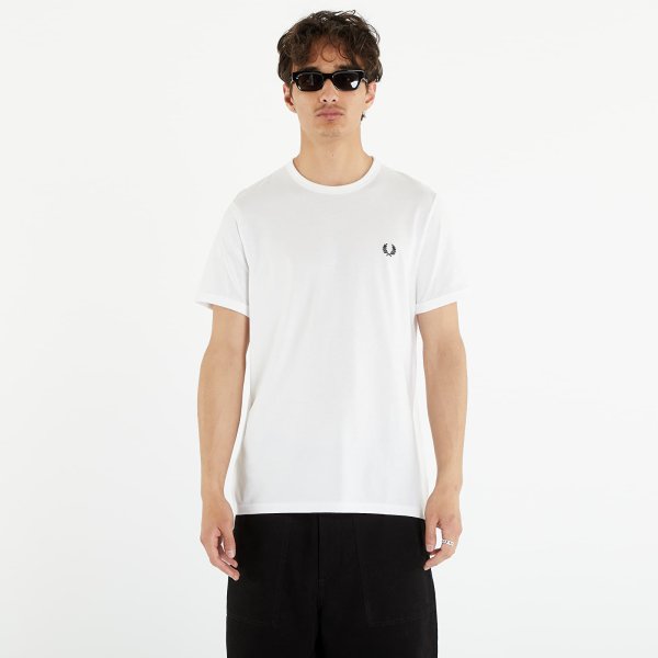 Tričko FRED PERRY Ringer Tee White XL