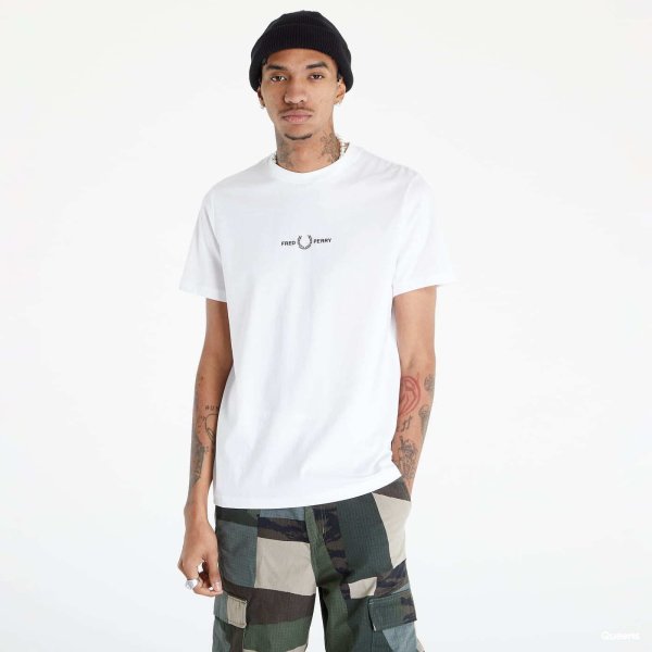 Tričko FRED PERRY Embroidered T-Shirt White XL