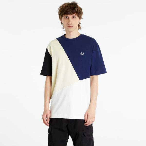Tričko FRED PERRY Abstract Colour Block T-Shirt French Navy S