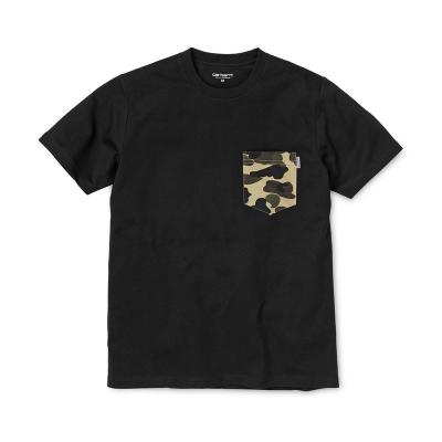 Carhartt WIP Short Sleeve Contrast Pocket Tee Black/ Camo Duck