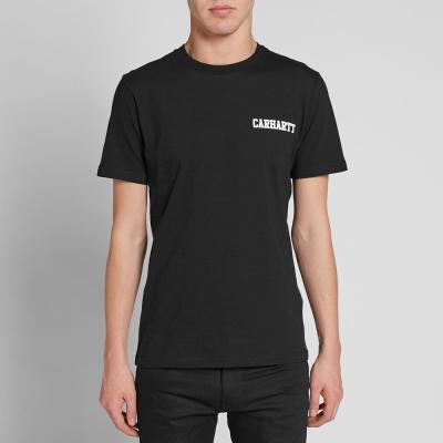 Carhartt WIP Short Sleeve College Script Logo Tee Black/ White