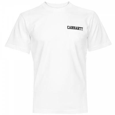 Carhartt WIP Short Sleeve College Script Logo Tee White/ Black