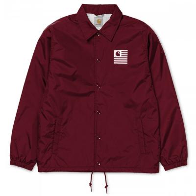 Carhartt WIP State Coach Jacket Cordovan/ White
