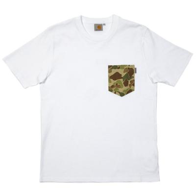 Carhartt Short Sleeve Pocket Tee White/ Camo Duck