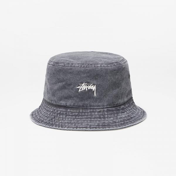 Stüssy Washed Stock Bucket Hat Charcoal