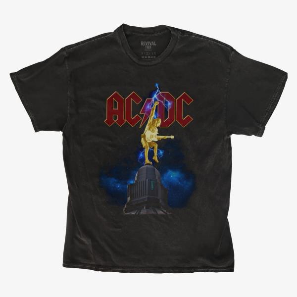 Tričko Merch Revival Tee - AC/DC Stiff Upper Lip Lightning Unisex T-Shirt Black L