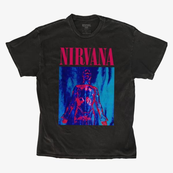 Tričko Merch Revival Tee - Nirvana Red Body Art Unisex T-Shirt Black S