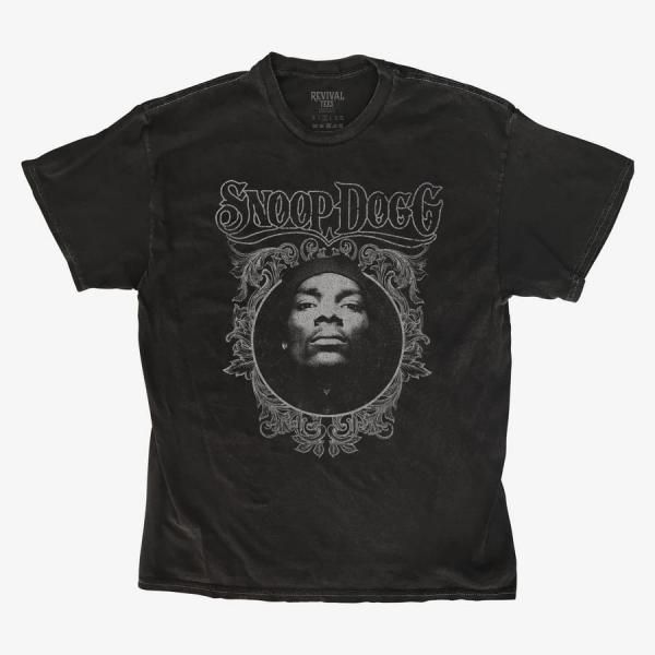 Tričko Merch Revival Tee - Snoop Dogg Distressed Floral Frame Unisex T-Shirt Black S
