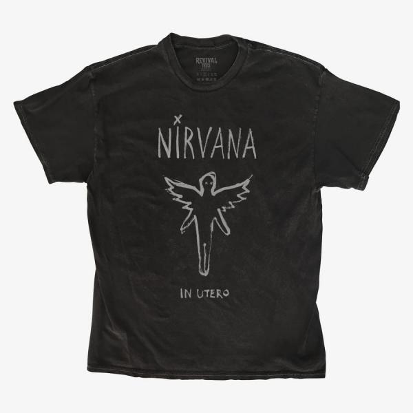 Tričko Merch Revival Tee - Nirvana In Utero Sketch Art Unisex T-Shirt Black L