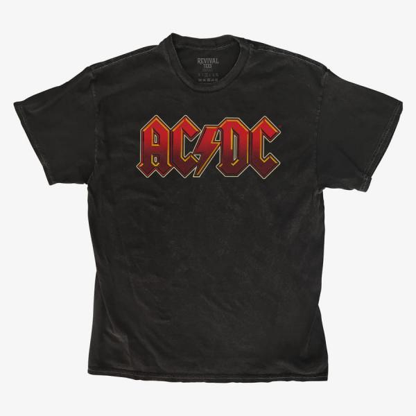 Queens Revival Tee - ACDC Classic Text Logo Unisex T-Shirt Black