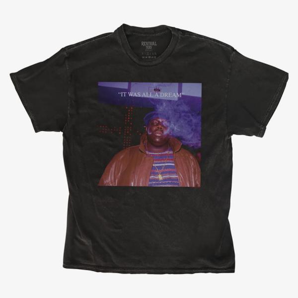Queens Revival Tee - The Notorious BIG It Was All A Dream Unisex T-Shirt Black