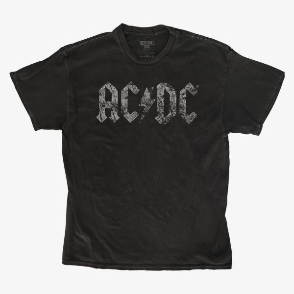 Queens Revival Tee - ACDC Heavy Distress Logo Unisex T-Shirt Black