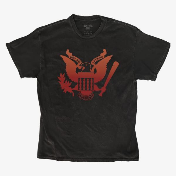 Queens Revival Tee - Ramones Hey Ho Lets Go Eagle Crest Unisex T-Shirt Black