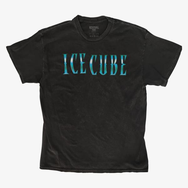 Tričko Merch Revival Tee - Ice Cube Text Logo Unisex T-Shirt Black S