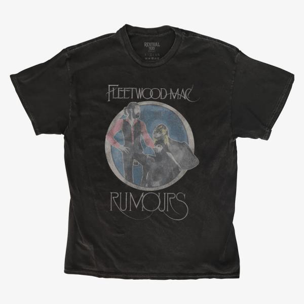 Tričko Merch Revival Tee - Fleetwood Mac Distressed Rumours Album Art Unisex T-Shirt Black M