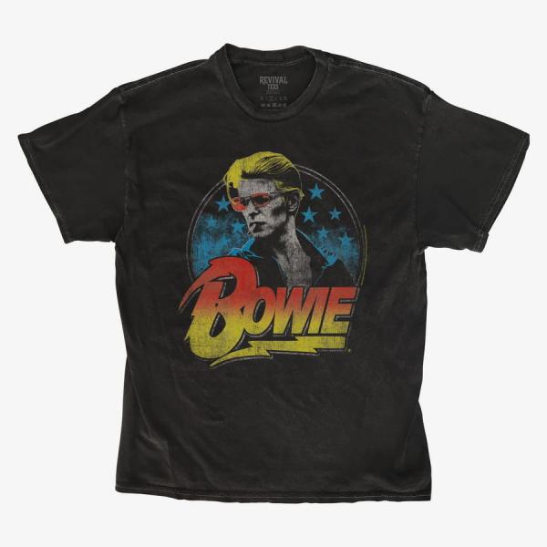 Tričko Merch Revival Tee - David Bowie Retro Montage Unisex T-Shirt Black L
