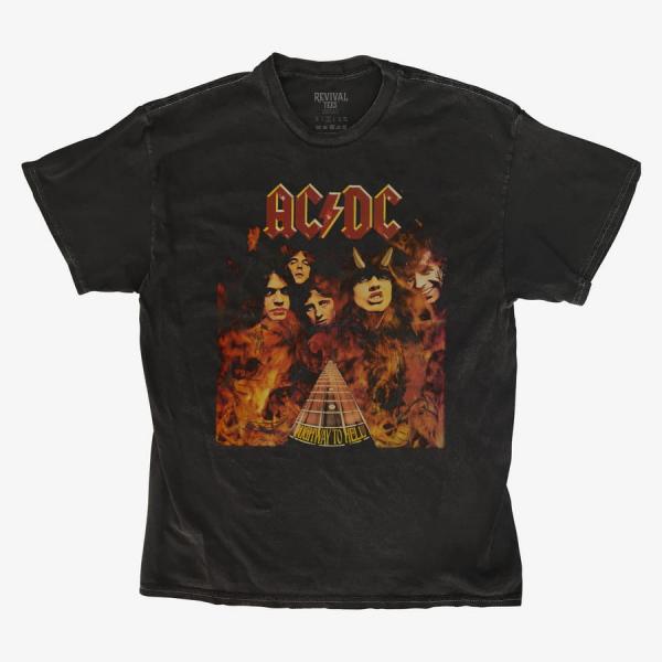Queens Revival Tee - ACDC Guitar Neck Band Portrait Unisex T-Shirt Black