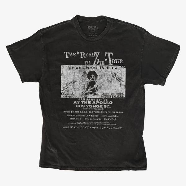 Queens Revival Tee - The Notorious BIG Ready To Die Tour Unisex T-Shirt Black