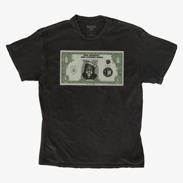 Tričko Merch Revival Tee - The Notorious B.I.G. Mo Money Mo Problems Dollar Bill Unisex T-Shirt Black M
