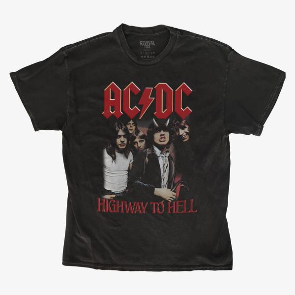 Tričko Merch Revival Tee - AC/DC Bandmates Highway To Hell Unisex T-Shirt Black S