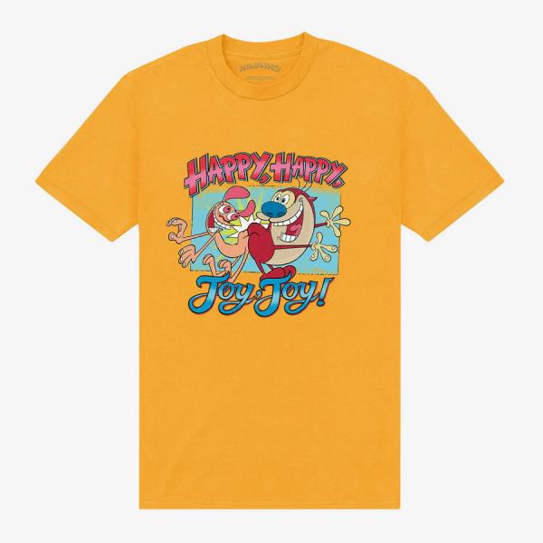Tričko Merch Park Agencies - Ren & Stimpy Joy Joy Unisex T-Shirt Yellow XXL